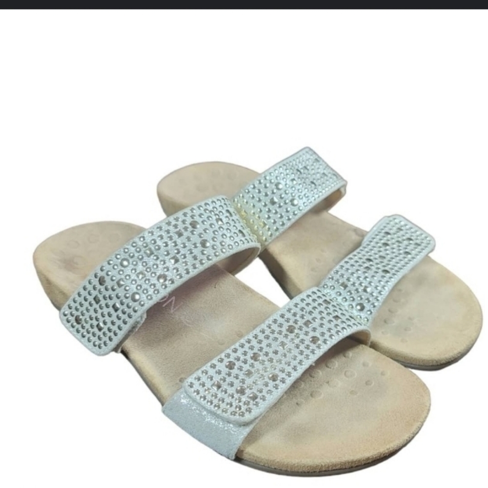 Vionic Samoa Slide Sandals with Gold Accents Size 9